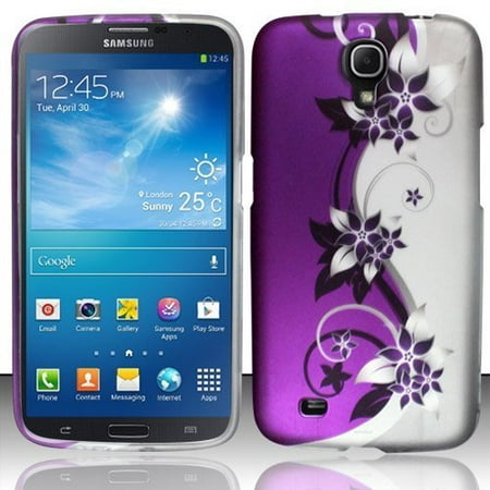 Design Rubberized Hard Case for Samsung Galaxy Mega 6.3 - Purple Silver