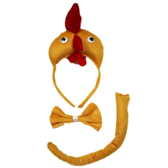 Petitebelle Cute Hen Headband Bowtie Tail 3pc Costume (Brown, One Size)