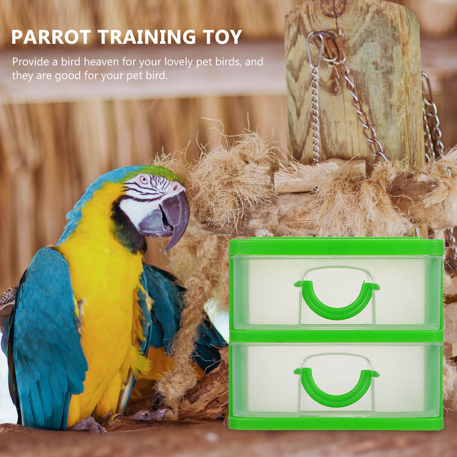 STOBOK Bird Toy Box Plastic Training Container for Bird Owners 1Set
