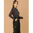 thumbnail image 4 of INSPIRE CHIC Women's Sequin Sparkle Zipper Cropped Bomber Jacket, 4 of 6