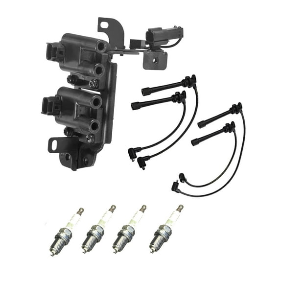 ISA Ignition Coil, 6 NGK Spark Plugs and Wireset Compatible with 2001-2005 Hyundai Accent 1.6L L4 1600cc -ci Replacement for UF424