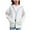 White, variant on Jalioing Girls Cute Hoodies Full Zip Long Sleeve Ear Hooded Jacket Kids Teens Casual Sweatshirts with Pocket