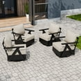 thumbnail image 2 of EAGLE PEAK Urban Slate Modern Swivel Rocker Patio Chair Set of 4, Black/Beige, 2 of 9