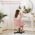 thumbnail image 6 of Carolayne 13.8-18.9'' Adjustable Vanity Chair, 360° Swivel Upholstered Ottoman Stool for Makeup Room Living Room, Pink, 6 of 10