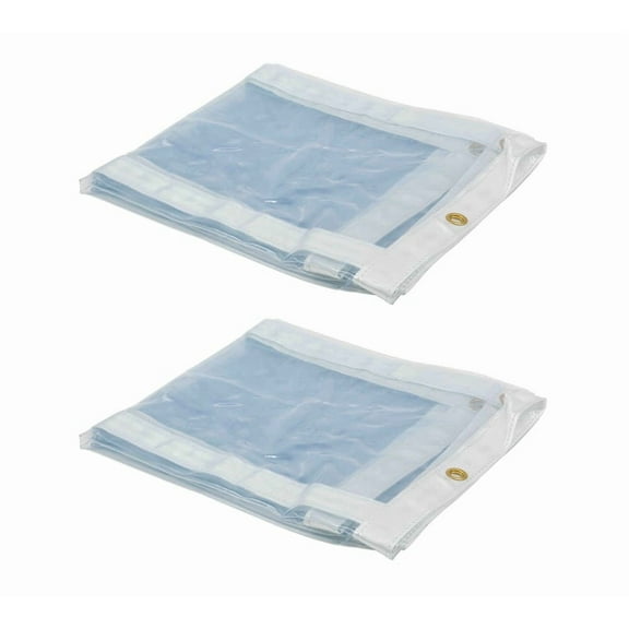 2 Pack 4' x 8' Clear Vinyl Tarp – 24 MIL Thick Heavy-Duty Waterproof Vinyl Tarpaulin with Grommets, UV & Fire Retardant – Cold Weather Resistant Cover for Outdoor