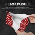 thumbnail image 3 of Lsque Black and white striped and red hearts Printed Long Tissue Box Cover Holder, Facial Paper Organizer Dispenser,Triangle with Bottom Belt, PVC Leather Decorative Organizer, 3 of 7
