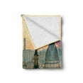 thumbnail image 2 of City Soft Flannel Fleece Throw Blanket, View of Rome from Castel Sant'Angelo Italy Historical Landmark Vatican, Cozy Plush for Indoor and Outdoor Use, 70" x 90", Pale Salmon Ivory Green, by Ambesonne, 2 of 6