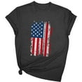 thumbnail image 3 of VKOYWKM American Flag Tshirts for Women Summer Tops July 4th USA Independence Day T-Shirts Short Sleeve Crew Neck Red White and Blue Print T Shirts, 3 of 6