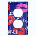 thumbnail image 2 of Metal Light Switch Plate Cover Lipstick Kisses Love Romance Dark Blue LOV007, 2 of 13