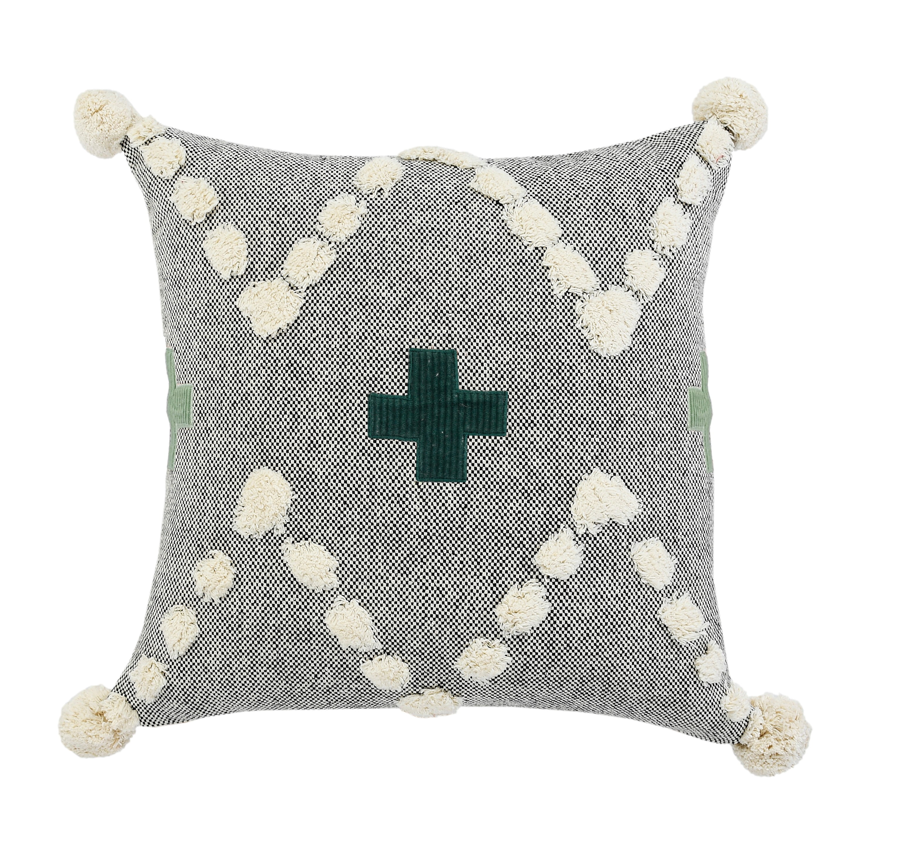 Harlow Hill Aaron 20" x 20" Chevron Cotton Adult Decorative Feather Filled Pillow, Gray/Multicolor