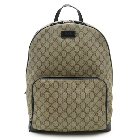 Pre-Owned GUCCI GG Supreme Backpack, Rucksack, Daypack, PVC, Leather, Beige, Black,... (Good)