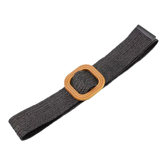 SWSMCLT Women's Stretch Belt Braided Web Belt Regular Fit Fabric Belt Fashion Holeless Casual Square Summer Black Small-Large