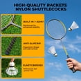 thumbnail image 4 of Haokelball Badminton Set with Net for Backyard – Outdoor Game Set with Tension Adjuster, 4 Rackets, Shuttlecocks, Poles, Boundary Line & Carry Bag, 4 of 8