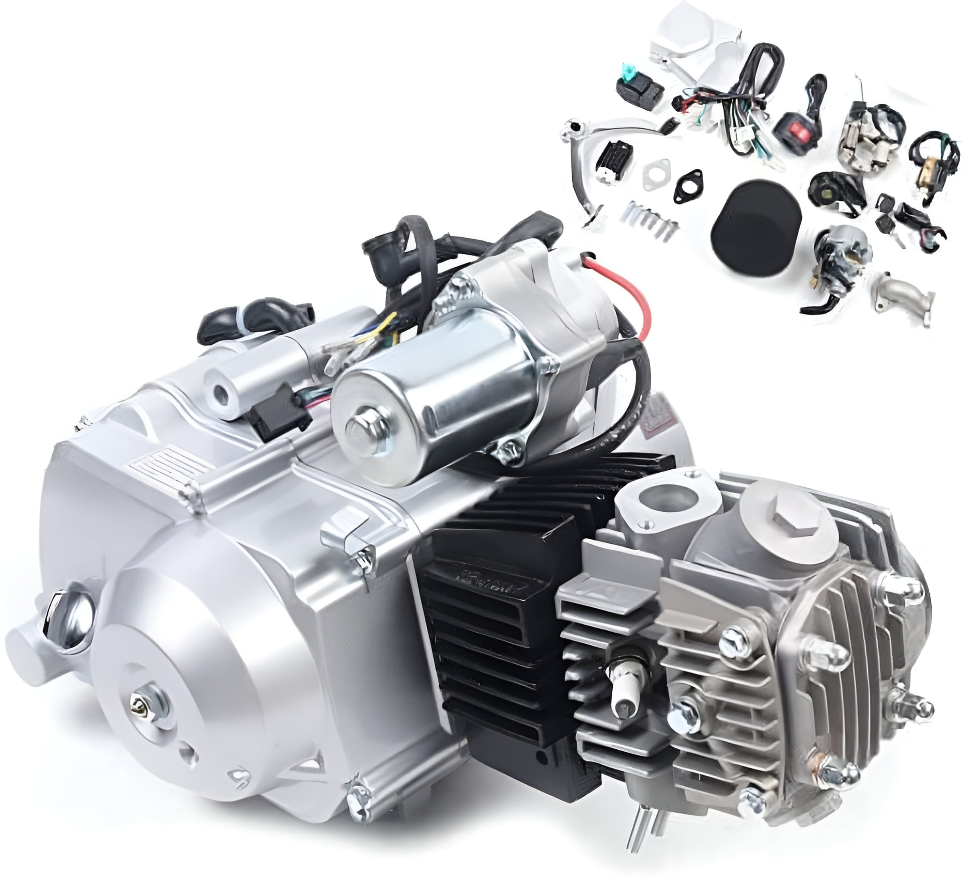 Miumaeov 125cc 4-Stroke Semi Auto Engine Motor for ATV, Quad Bike, Buggy, Go Kart, 48 lbs