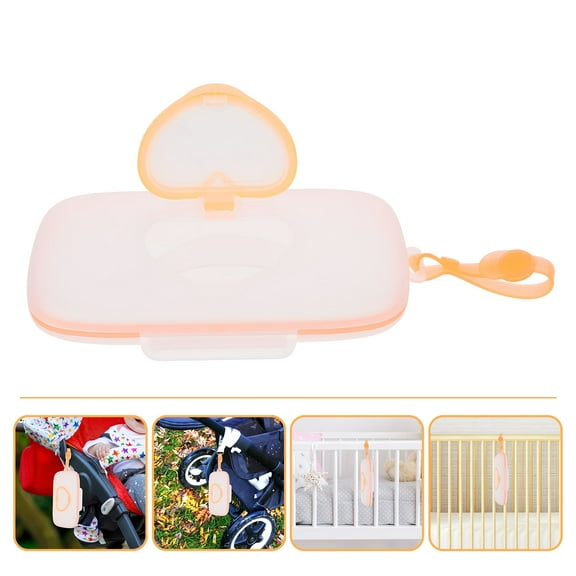 STOBOK Wet Tissue Box Orange PP Plastic Portable for Outdoor Storage