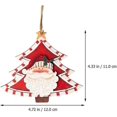 thumbnail image 2 of Wooden Santa Claus Snowman Christmas Tree Suspension Decoration (4pcs, Red), 2 of 5