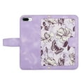 thumbnail image 4 of Allytech iPhone SE 3rd 2nd Gen Wallet Case 2022/2020, iPhone 8/7 Case, Chic Flower Pattern Shoulder Strap Hand Wrist PU Leather Cards Holder Stand Protective Flip Folio Cover for Girls - Purple, 4 of 14