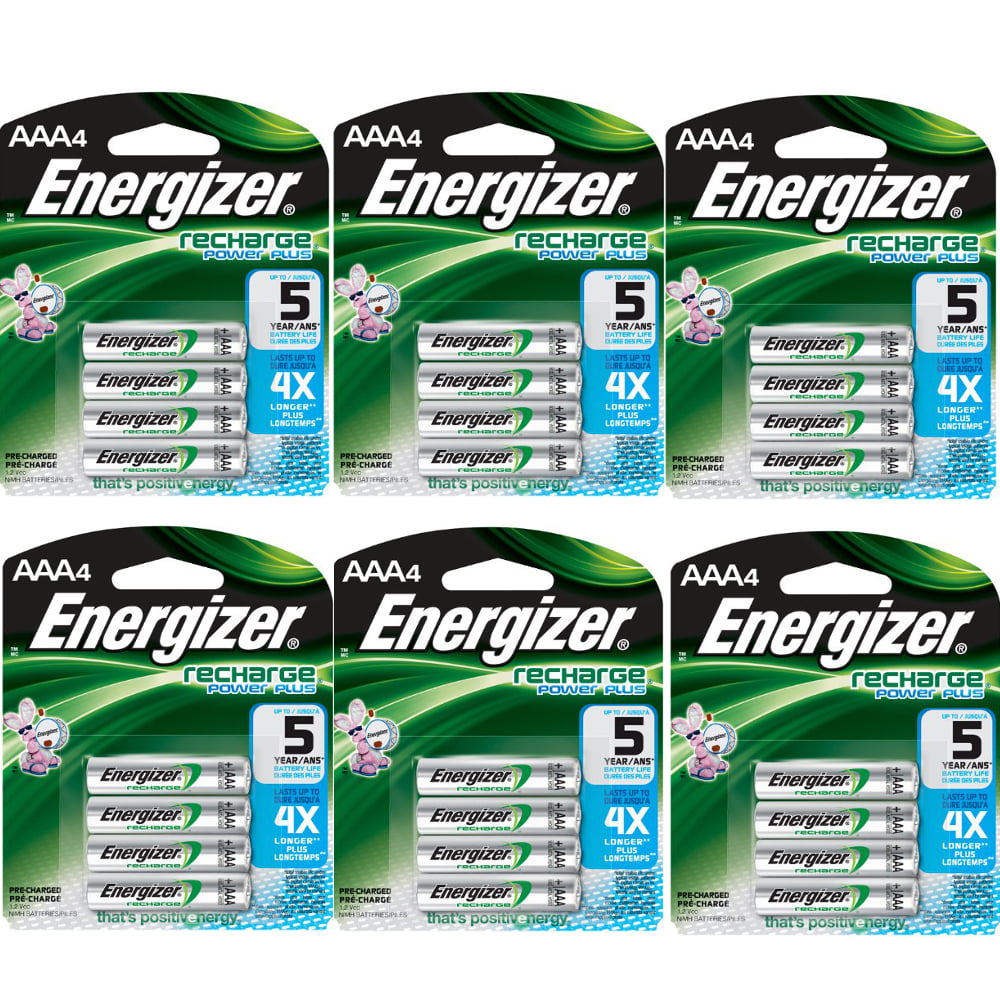 Energizer Aaa Rechargeable Batteries 4 Pack 6 Count 24 Batteries