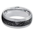 thumbnail image 4 of 8mm- Meteorite Tungsten Wedding Band - Silver Tungsten Ring - Meteorite Ring (9), 4 of 4