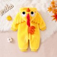 thumbnail image 7 of OJSFQUFP Baby Chicken Toddler Fuzzy Plush Hooded Zipper Jumpsuit with Infant Cosplay Romper for Halloween, 7 of 7