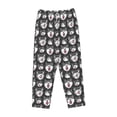 thumbnail image 6 of Uemuo Husky Pattern Women's Wide Leg Palazzo Lounge Pants with Pockets Light Weight Loose Comfy Casual Pajama Pants-Small, 6 of 9