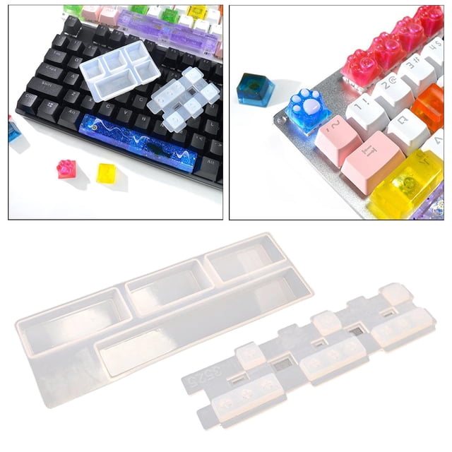 de de silicona Premium, de resina de cristal hechos de llaves de Teclados mecánicos para juegos, Blanco BLESIY Molde de silicona para teclas