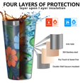 thumbnail image 3 of 16oz Tumblers Pioneer Flower Stainless Steel Vacuum Insulated Double Wall Travel Tumbler Cups Mug with Lid and Straw,Cleaning Brush for Coffee,Tea, 3 of 4
