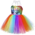 thumbnail image 5 of Disfraz de unicornio para niñas, vestido de tutú con lentejuelas de arcoíris, vestido de princesa para cumpleaños de niñas pequeñas, disfraces de fiesta de carnaval de Halloween para niños, 5 of 5