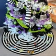 thumbnail image 5 of 48 Inch Christmas Halloween Tree Skirt - Soft & Cozy Farmhouse Holiday Decor, Nightmare Before Christmas Tree Base Cover, Perfect for Home Party, Winter Christmas Decorations(C), 5 of 13