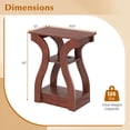 thumbnail image 3 of Gymax End Tables w/Charging Station Set of 2 3-Tier Side Tables w/USB Ports & Outlets Cherry, 3 of 9