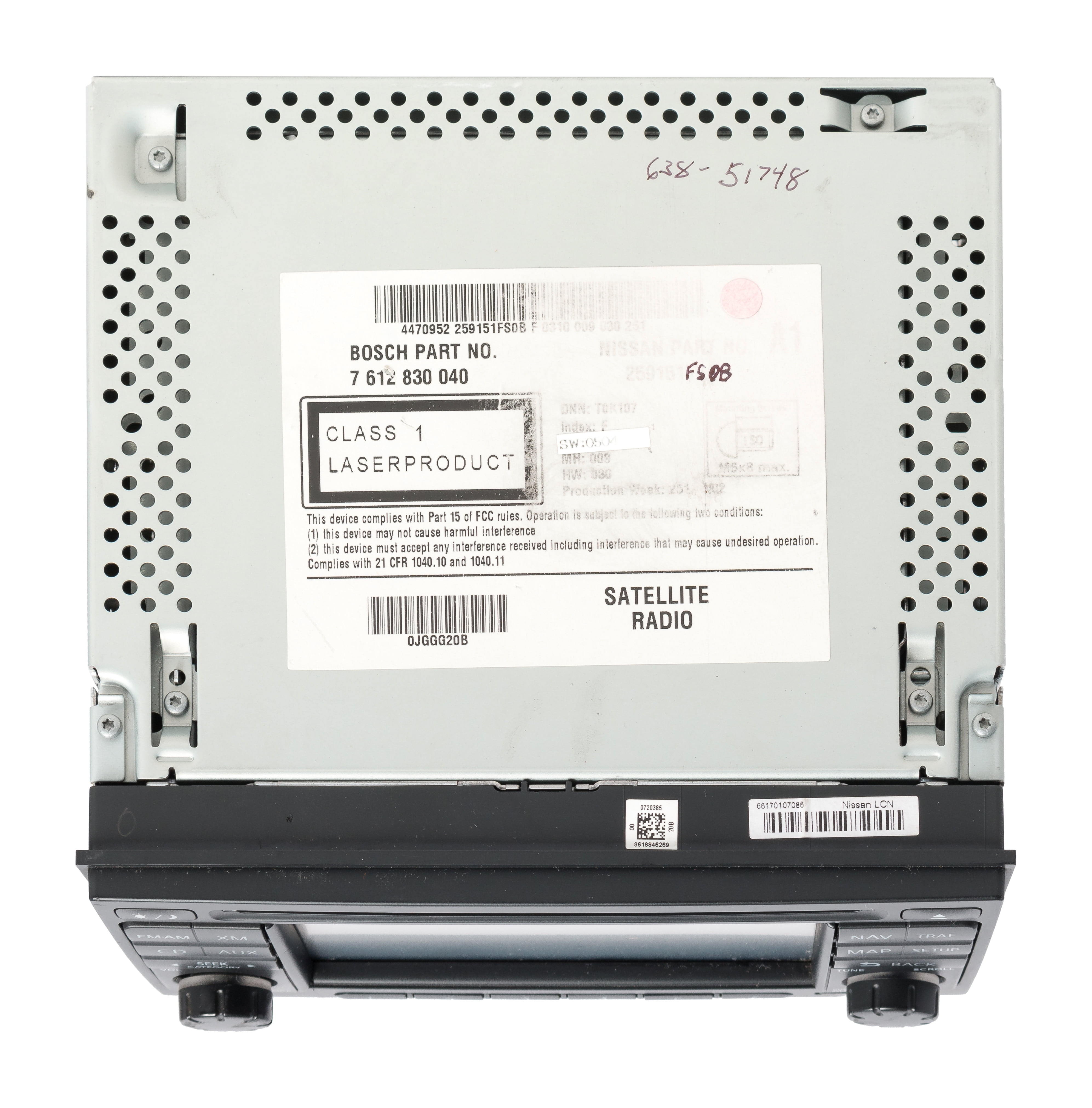 Restored 2011 Nissan Juke AM FM MP3 Receiver Single-Disc CD Player Sat Ready 25915F50B (Refurbished)
