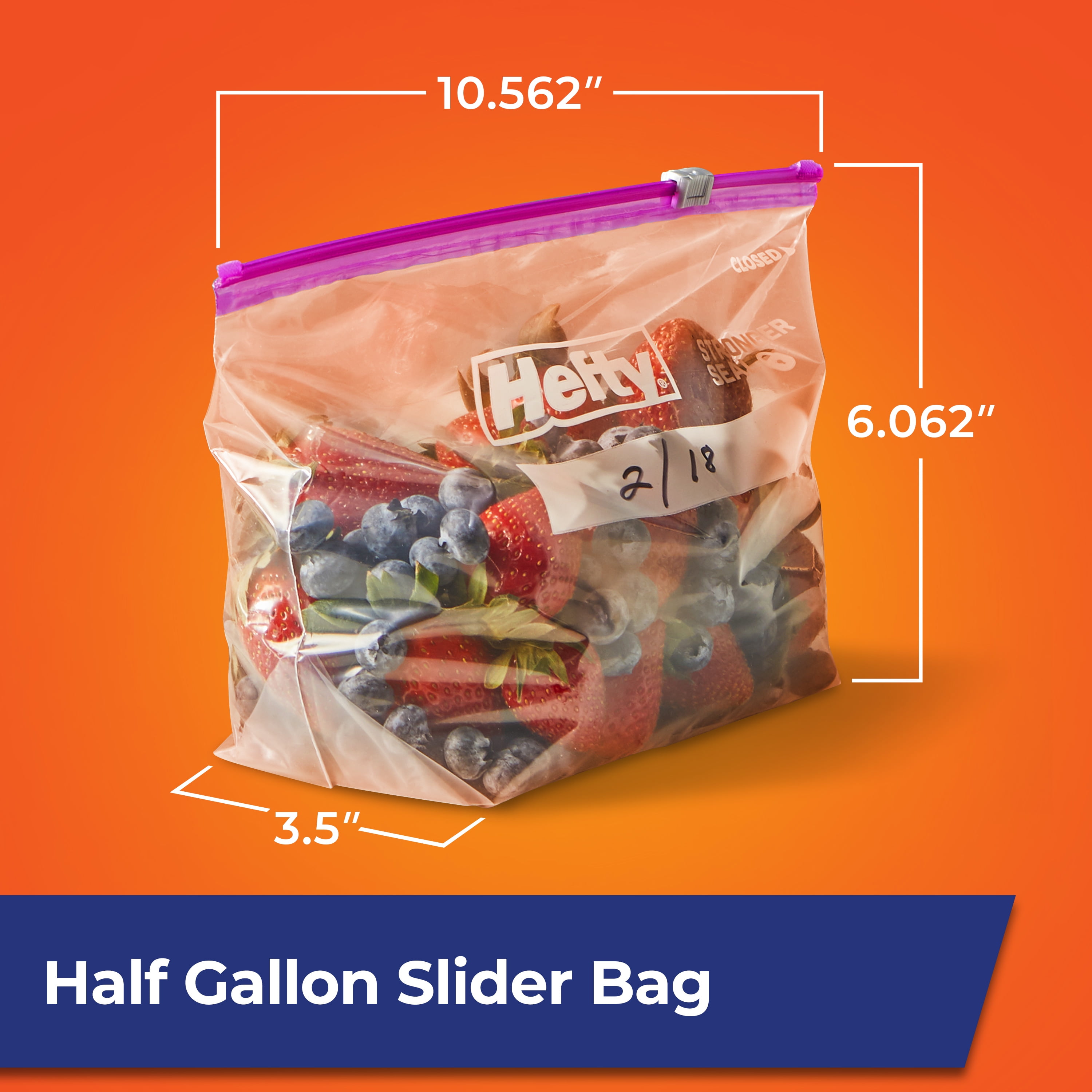 Hefty Slider Storage Calendar Bags, Quart Size, 40 Count (Pack of 4)