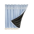 thumbnail image 2 of Double Layer Blackout Curtains Thermal Insulated Room Darkening Drapes No Drill Window Covering Bedroom Living Room Bay Window Sliding Door Privacy Home Decor Vintage Lace Overlay Curtain Panel, 2 of 7