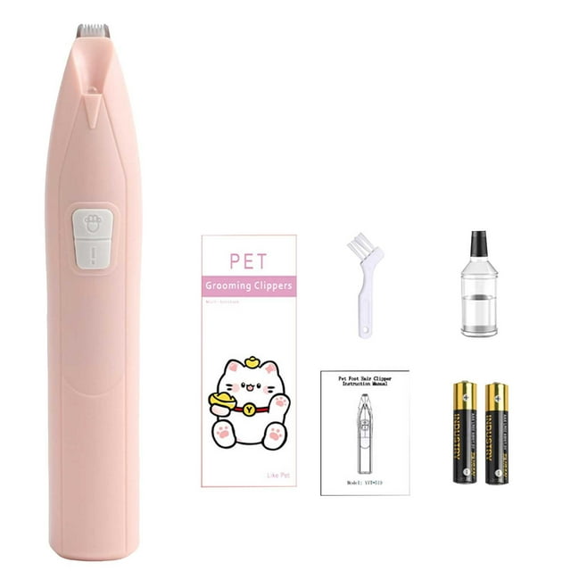 Pet Hair Trimmer with LED Light - Cat & Dog Grooming Tool, Full Body & Paws, Plastic Material