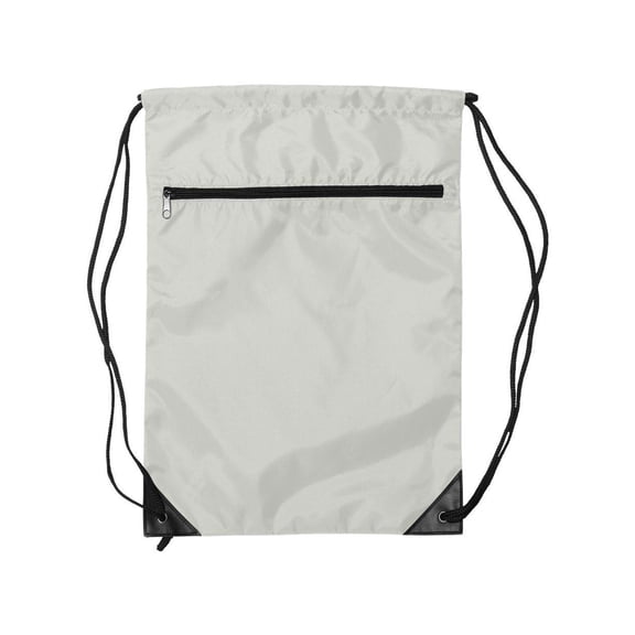 Liberty Bags - Zippered Drawstring Backpack - 8888 - White - Size: One Size