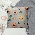 thumbnail image 2 of SHANXI Happy Face Flower Preppy Throw Pillow Cover, Hippie Retro Groovy Aesthetic Happy Face Cute Pillowcase Decoration for Sofa Bedroom Living Room,  20x20in, 2 of 5