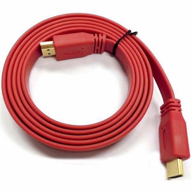 Techcraft Flat HDMI Cable V1.4 Support 3D And Ethernet 1080P 5 Feets Red