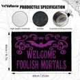 thumbnail image 1 of 1pc Haunted Mansion Door Mat Halloween Decor Bat Bath Mat Welcome Foolish Mortals Non-Slip Entrance Rug Carpet For RV Floor Washable Welcome Mat, 1 of 4