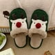 thumbnail image 3 of Pantuflas navideñas JAMW de algodón suaves cómodas espuma viscoelástica interiores exteriores verde 38-39, 3 of 5