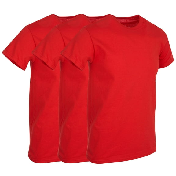 BILLIONHATS 3 Pack Men's Solid Colors Cotton T-Shirts Short Sleeve Lightweight Tees, Bulk (X-Large, Red, x_l)
