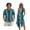 Blue-Green Daisy Flower, variant on Lemon Leaves Print Matching Hawaiian Outfits for Couples, Womens Casual Summer Sleeveless Crewneck Midi Dress Sundress and Mens Hawaiian Shirts Button Down Plus Size, Size L