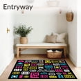 thumbnail image 3 of ODIKA 2'x3' Machine Washable Non-Slip Area Rug, Mathematical Journey Number Recognition Counting Path Diagram High Traffic Rug with Pad, Black, 694996, 3 of 8