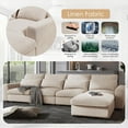 thumbnail image 6 of [Modern U_Style Large L-Shape Feather Filled Sofa for Living Room - 129.9''W x 72''D x 31.5''H], 6 of 17