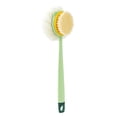 thumbnail image 1 of 1 uds. Cepillo de baño mágico de doble cara para frotar, mango largo, cepillo de baño de pelo suave extraíble, 1 of 5