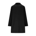 thumbnail image 6 of Zedker Womens Winter Coats Long Pea Coat Notched Collar Double Breasted Trench Coat Fall Winter Elegant Long Jacket Outerwear Black L, 6 of 9