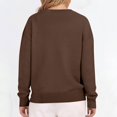 thumbnail image 6 of Women’s Casual Solid Color Knit Sweater, Round Neck Long Sleeve Pullover Top with Pocket, Comfortable Loose Fit Basic Knitwear for Everyday Wear Coffee, 6 of 6