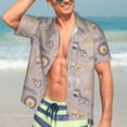 thumbnail image 7 of Honeii Safari Animals Print Men’s Hawaiian Shirt,Classic Button-Down Short Sleeve Shirt, for Beach, Vacation, and Outdoor Activities,Large, 7 of 7