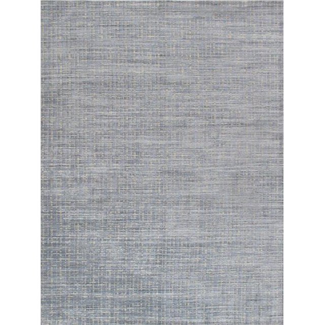 Pasargad PBFE-01 6x9 6 x 9 ft. Slate Hand-Loomed Bamboo Silk & Wool Area Rug, Blue & Gold