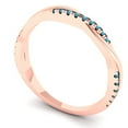 thumbnail image 2 of 0.16 ctw Wedding Band for Women - 14K Rose Gold Simulated Turquoise Stackable Eternity Ring, 2 of 6