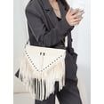 thumbnail image 2 of LHSHID Women Tassel Faux Leather Cross Body Shoulder Bag Boho Hobo Bag, 2 of 6